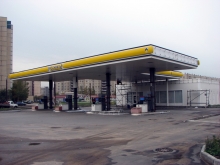 изготовление и монтаж фриза для АЗС Роснефть